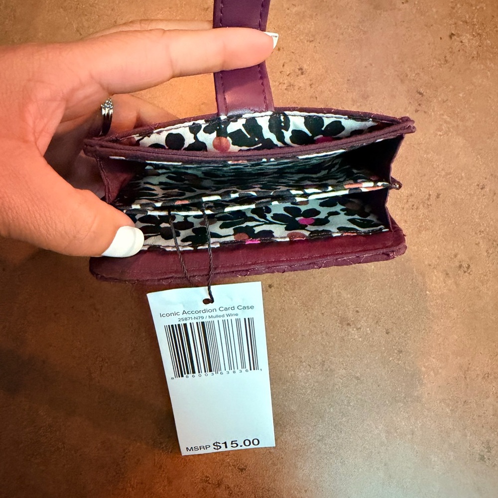Vera Bradley Quilted Burgundy Wallet - Picture 3 of 7